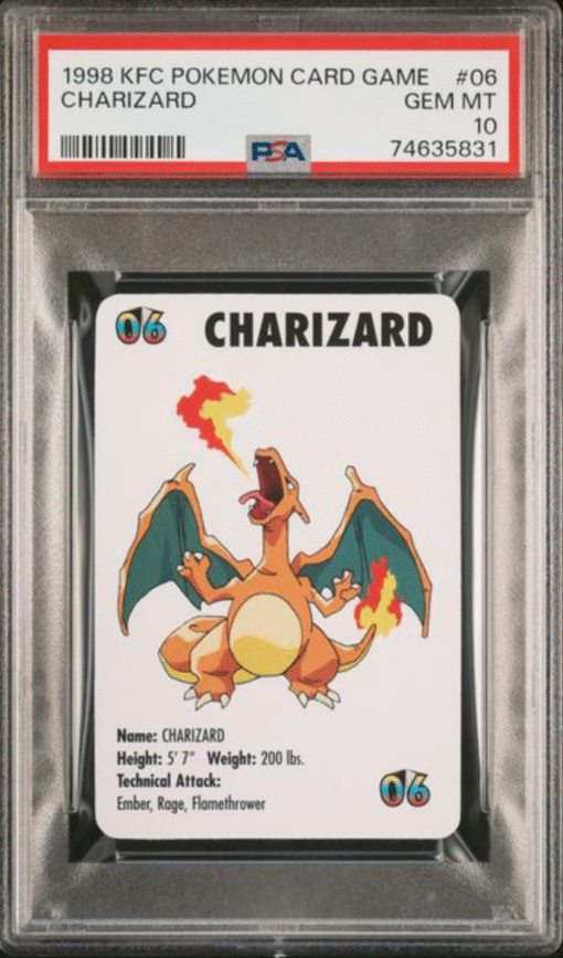 1998 KFC Pokemon Card Game #06 Charizard PSA 10